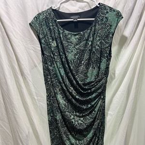 Connected apparel green wrap dress